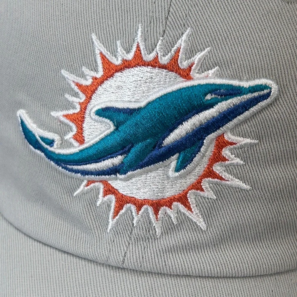 Miami Dolphins Logo Mens Gray NFL Team Apparel Baseball Hat Adjustable OSFM